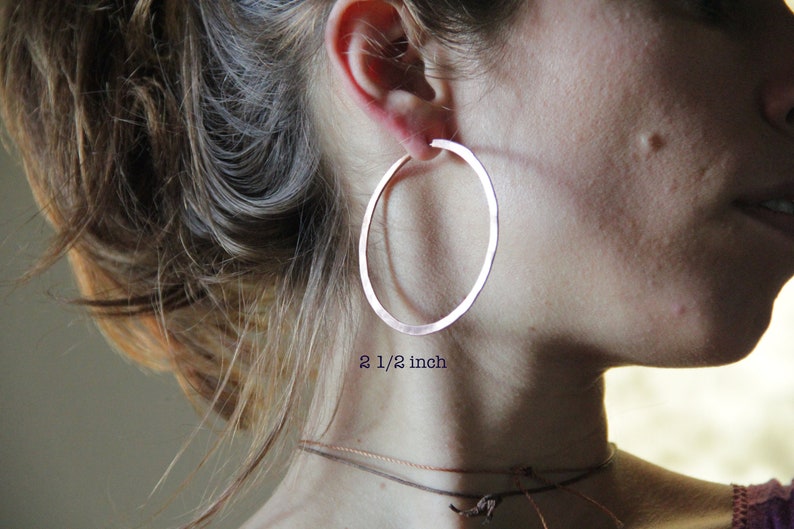 Copper Hoop Earrings image 5