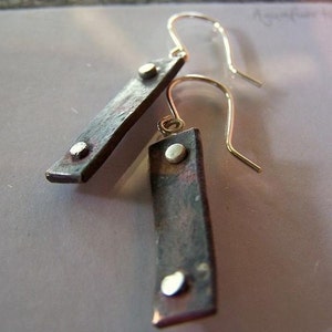 2 Rivets Copper Earrings