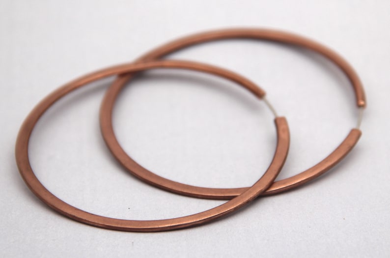 Copper Hoop Earrings image 3