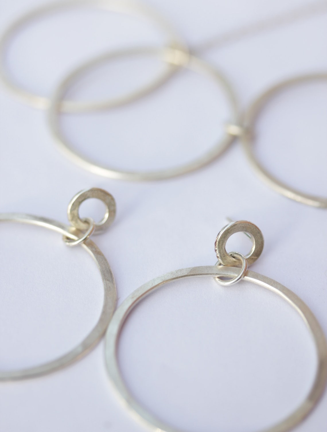 Sterling Silver Hoop Post Earrings | Etsy