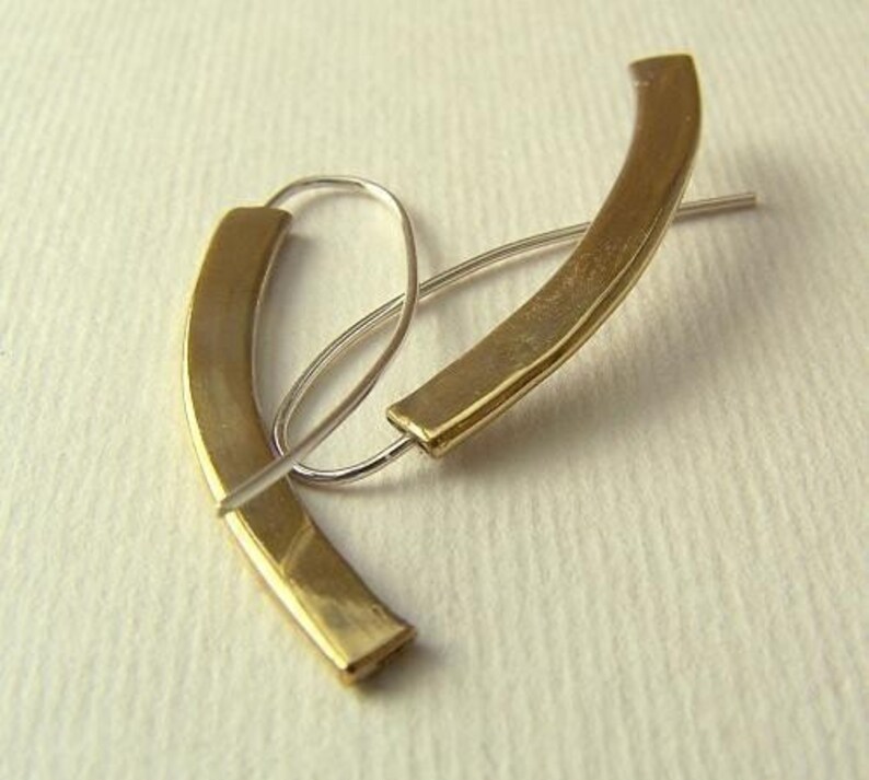 Extra Small Minimal Earrings 1 1/4 inch long image 1