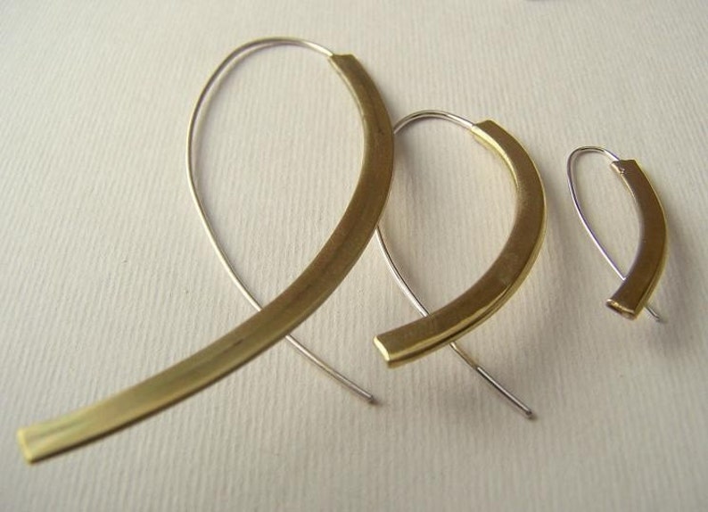 Extra Small Minimal Earrings 1 1/4 inch long image 3