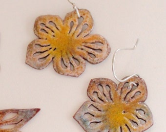 Multi Flower Enamel Earrings