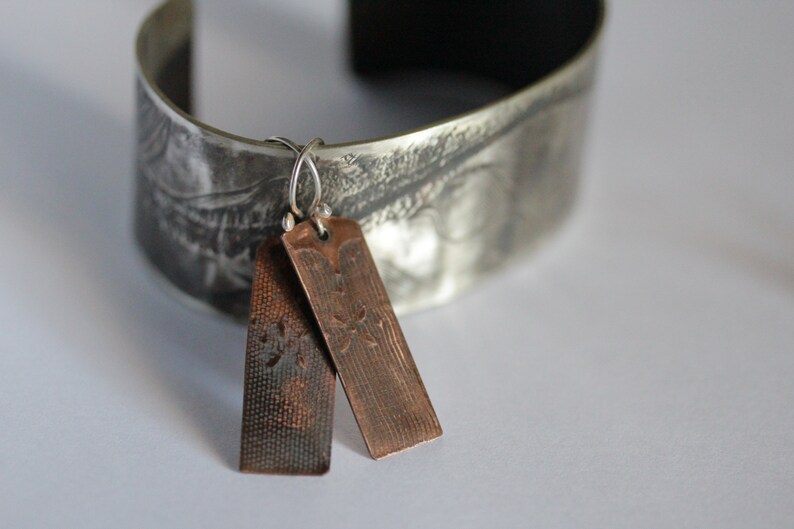 Lacetextured Cuff Bracelet Silver Textured With Lace Ribbon Etsy