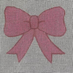 hand painted, needlepoint canvas, 13 count, pink bow