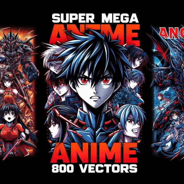V1 - V2 - V3 800+ Vector Mega Design Anime Bundle:streetwear, anime vector, anime designs, Specially- Anime Design Bundle,Premium Qualit SVG