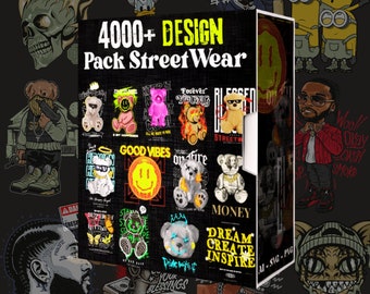 5000 + Latest Streetwear Bundle  | AI,PNG,SVG Tshirt Bundle | T-Shirt Print Design | Hip Hop T-Shirt | Pop Culture | T-Shirt Pod Design