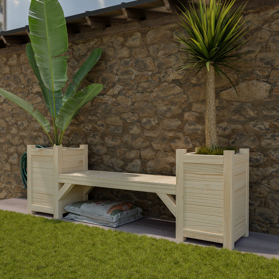 Planter Bench DIY Plans – Outdoor Garden Bench (digital Download) - Etsy