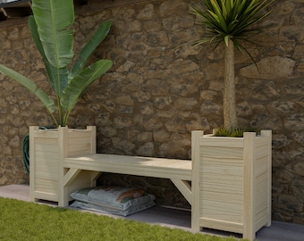 Planter Bench DIY Plans – Outdoor Garden Bench (Digital Download)