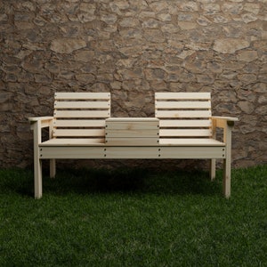 2 Seat Bench Table - Outdoor Bench Plans 62&quot;x30&quot;x34.5&quot; - Digital Build Plans