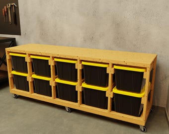 Projetos de armazenamento para caixas e recipientes de oficina 2x5 - Planos de construção digitais