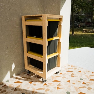 Garage Storage and DIY Bin Shelves Concepts 3x1 27 gallon HDX - Digital Build Plans
