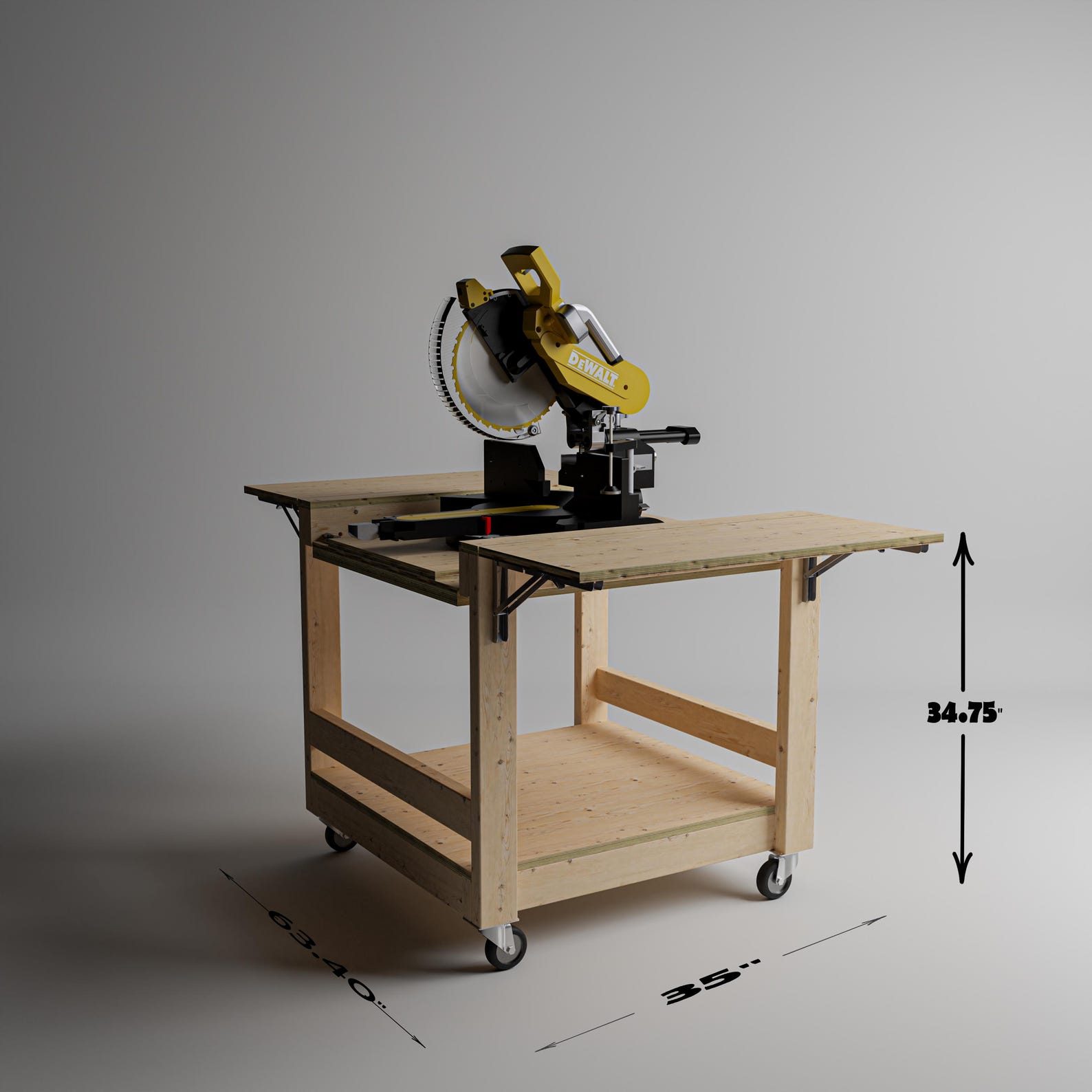 Mobile Flip Top Miter Saw Workbench Plans (digital Build Plans) - Etsy