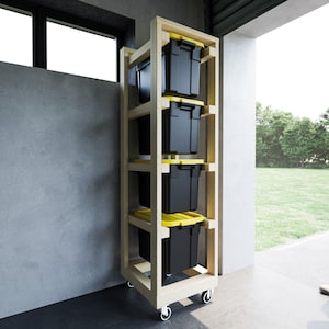 DIY Garage Storage Shelf Plans: 27 Gal Bin Organizer (Digital Download)