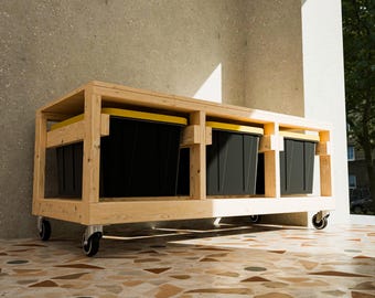 Projetos de bancadas de garagem e armazenamento de caixas - HDX de 27 galões (projetos de construção digital)