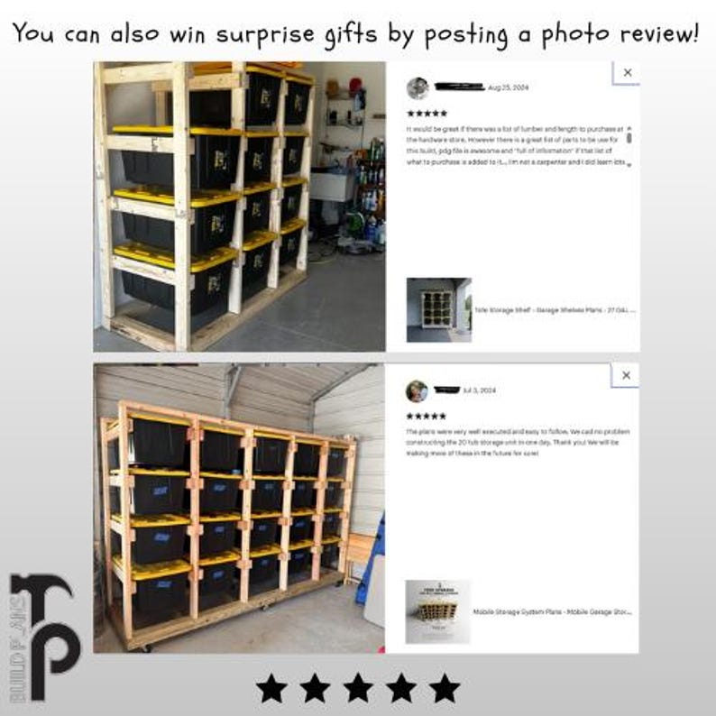 Garage Organization - DIY Storage Bins - 5x1 - 27 Gallon - Digital Build Plans image 20