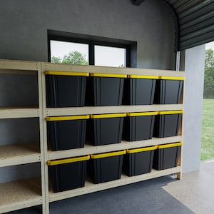 27 Gal Tote Storage Bin Plans: DIY Garage Shelving (Digital Build Plans)