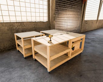 Projeto de bancada de garagem faça você mesmo: estação de trabalho modular móvel (download digital)