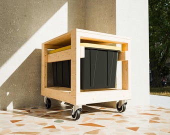 Bancada de trabalho móvel - Projetos de bancada de armazenamento modular - 1x1 27 galões HDX - Projetos de construção digital