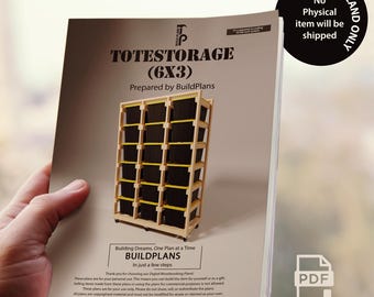 Planos para estante de almacenamiento de contenedores de 27 galones, plano en PDF para estante de garaje de 6x3, descarga digital para organizador de contenedores Costco HDX Sterilite de 18 compartimentos