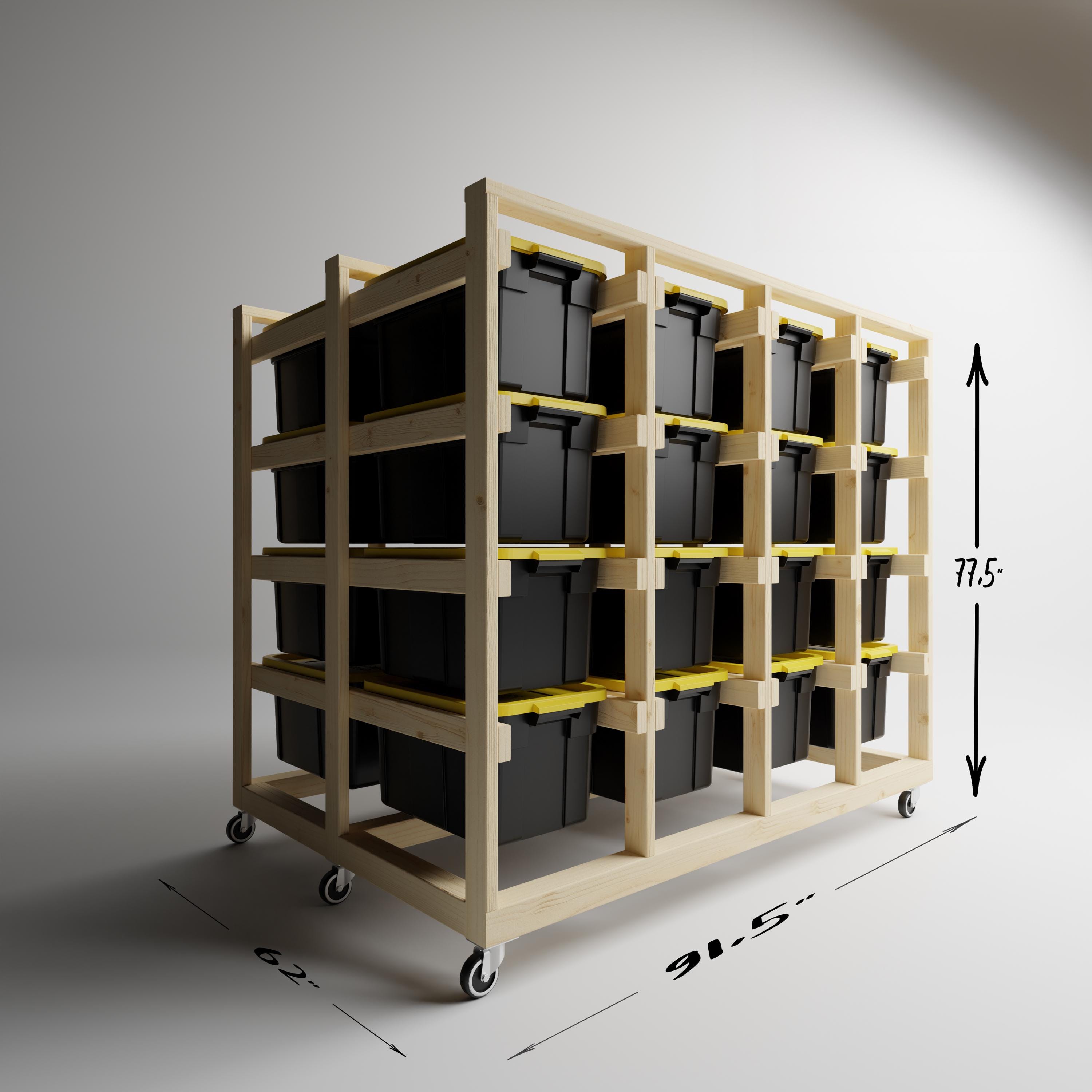 Storage Rack Template DIY Tote Storage Rack Plans: Garage Shelving System (digital Download ...