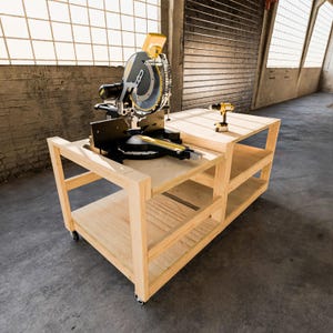 Miter Saw  Workbench and Storage Solutions: Mobile, DIY, and Miter Saw Workbench Plans - Digital Build Plans