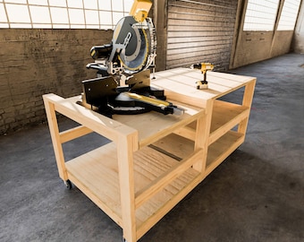 Mobile Miter Saw Workbench Plans: DIY Woodworking (Digital Download)