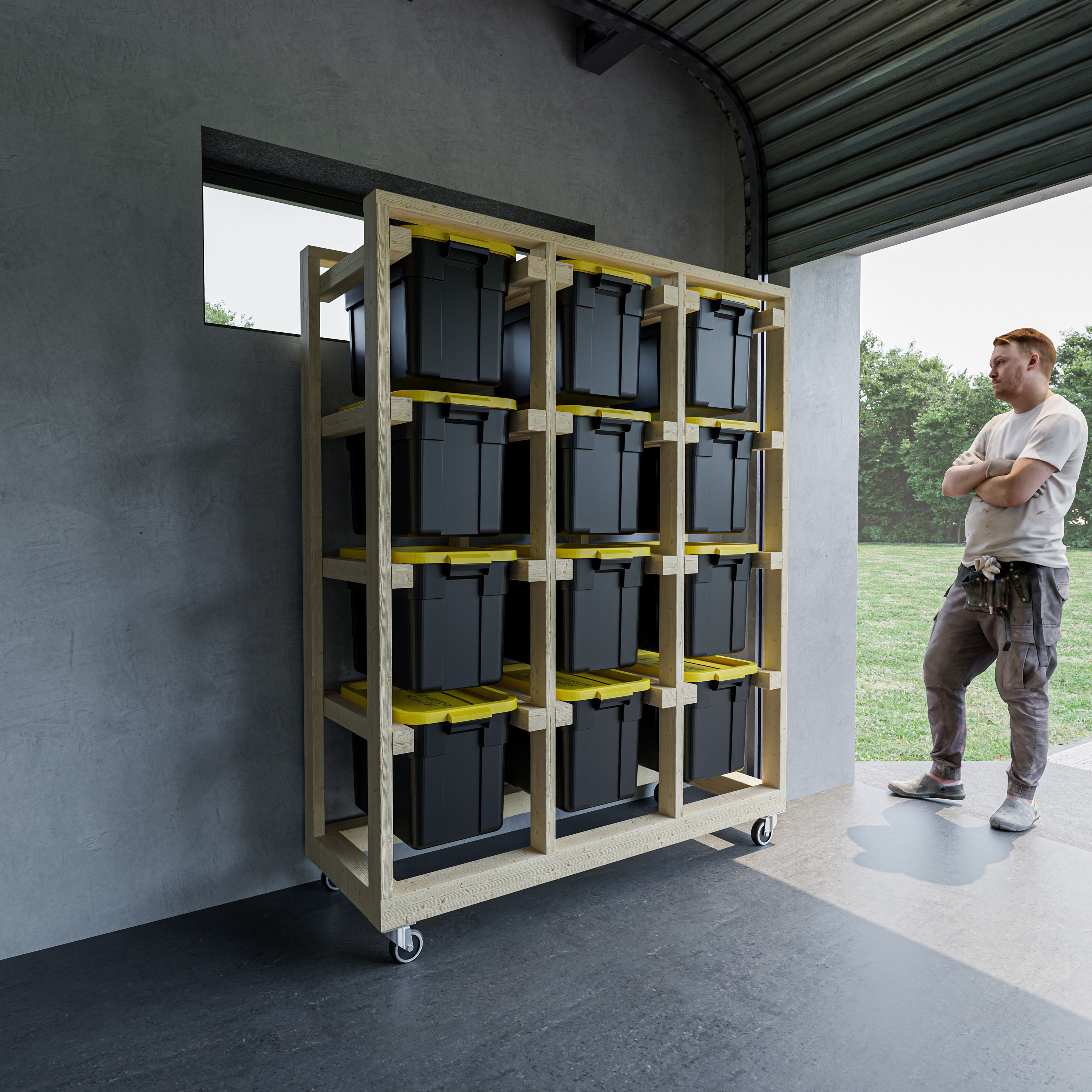 Easy DIY Garage Shelf Plans PDF Download, Mobile Storage, Stepbystep