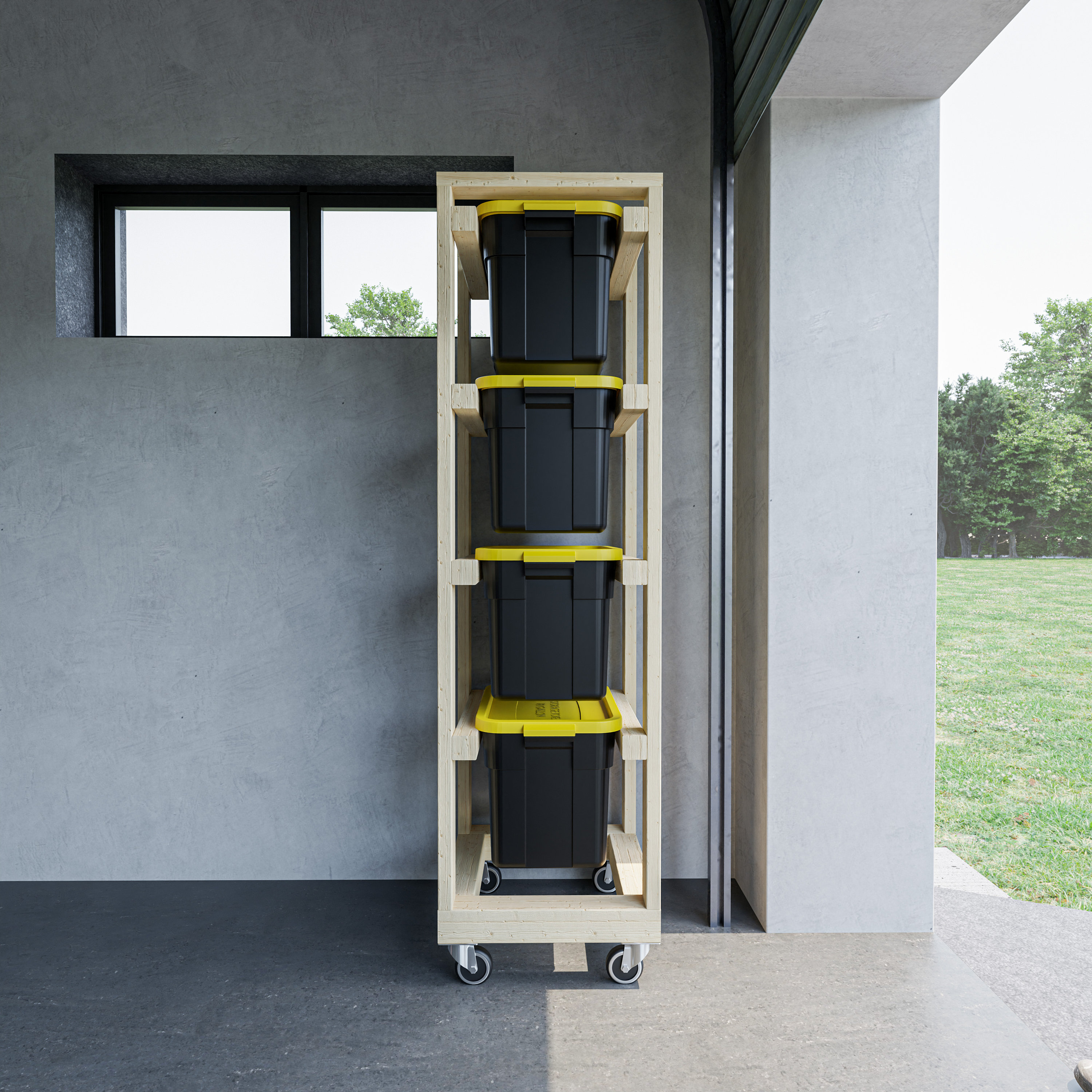 Digital Tote Storage Plans: Mobile Garage Rack, Rolling Tutorial, DIY ...