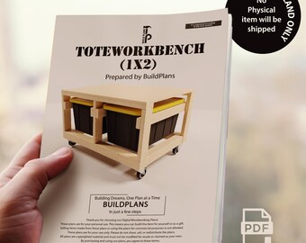 Projeto de bancada móvel Tote Workbench – Carrinho de ferramentas móvel, armazenamento de garagem faça você mesmo (download digital)