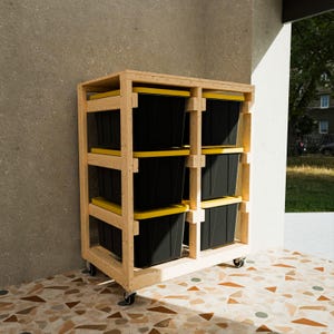 Storage Rack, Bin Rack, and Mobile Storage Solutions 3x2 27 gallon HDX - Digital Build Plans