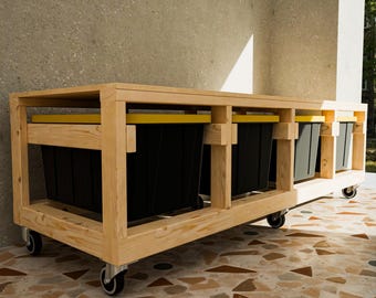 Projetos de bancada de garagem - Soluções de rack de armazenamento - HDX 1x4 de 27 galões - Projetos de construção digital