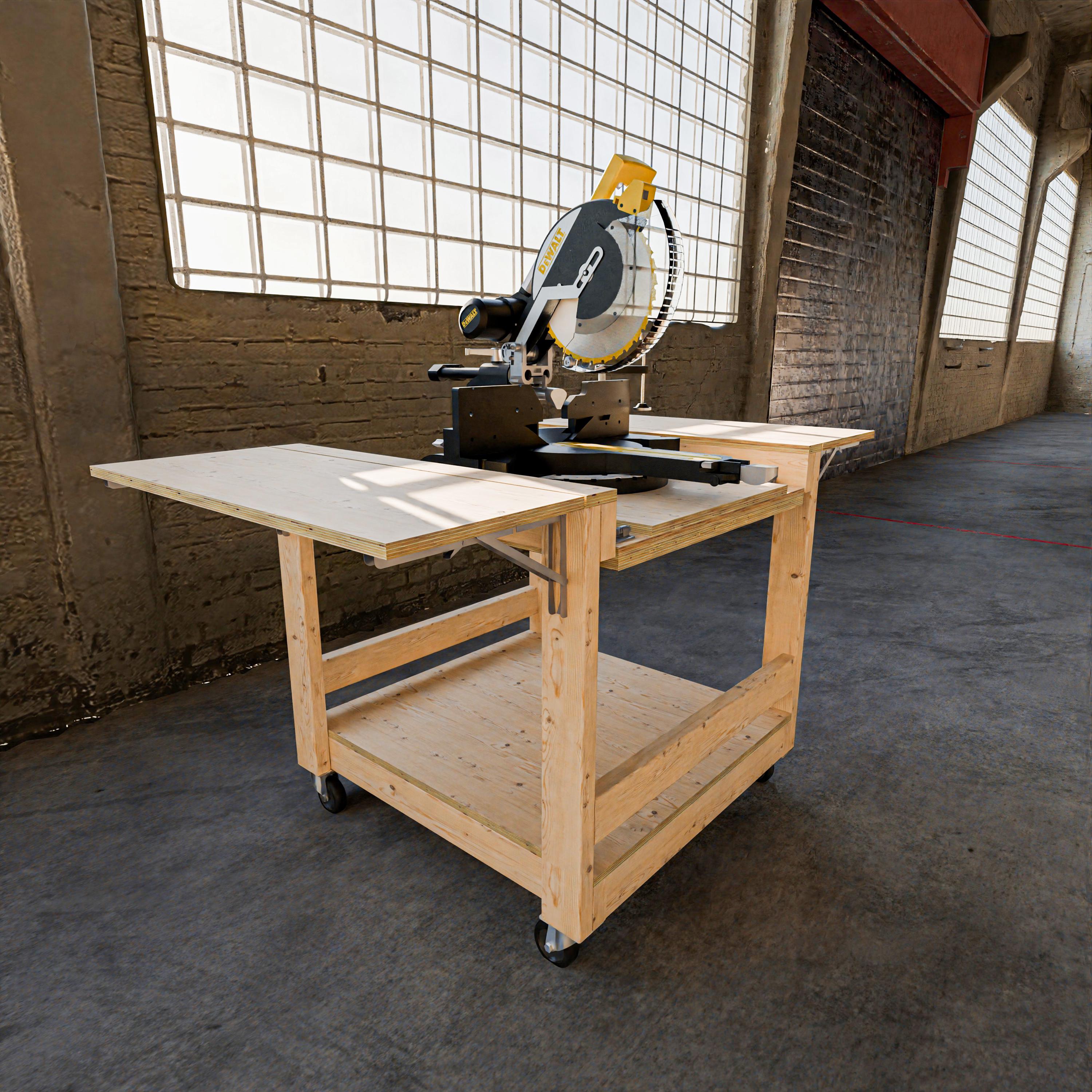 Mobile Flip Top Miter Saw Workbench Plans (digital Build Plans) - Etsy