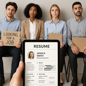 Modern CV Template with Cover Letter – Editable Resume Template for Word – Professional Job Application Kit – Instant Download