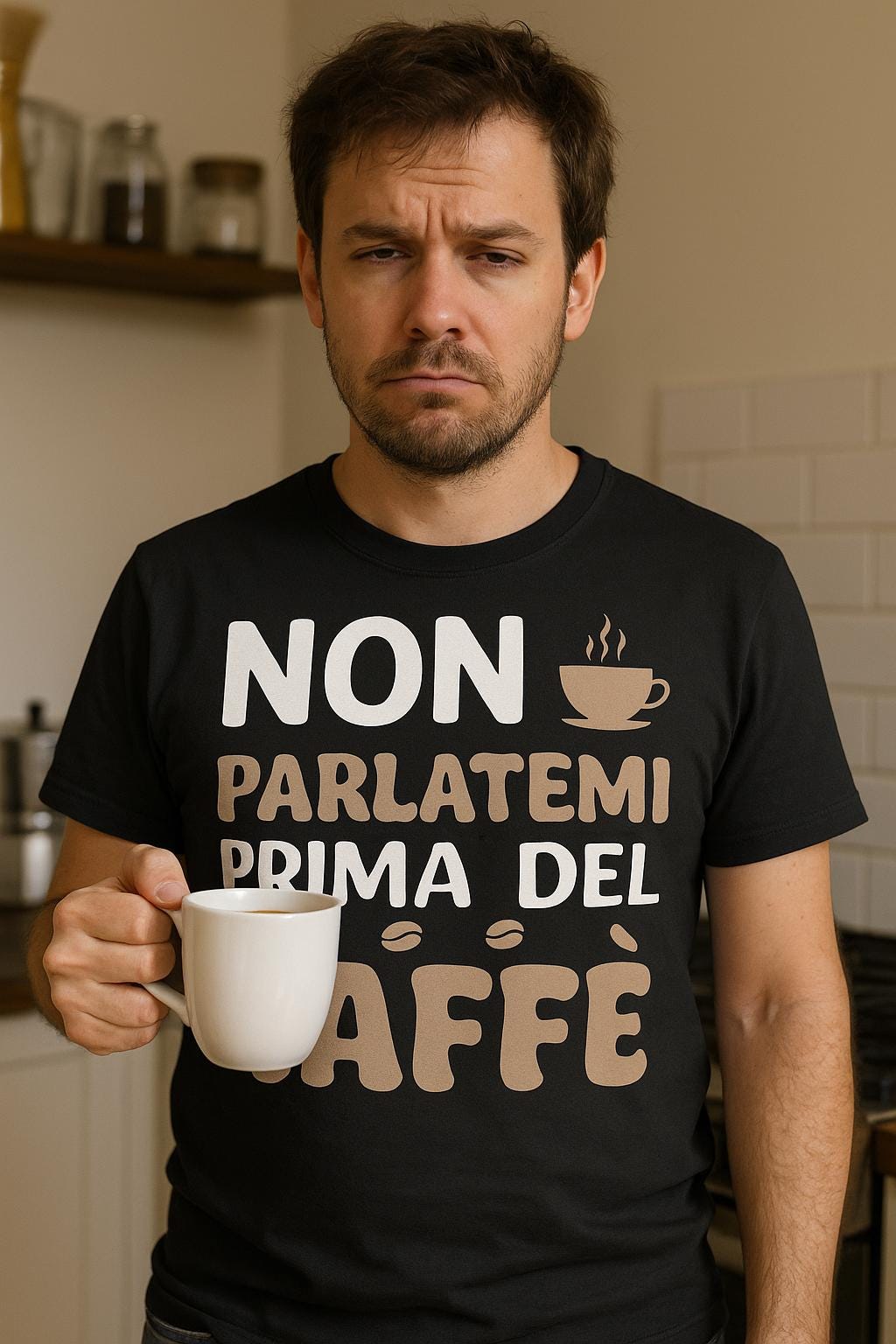 T-shirt Non parlatemi prima del caffè