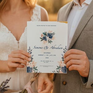 Wedding Invitation Lavender Template – Editable Invitation Card – Printable Wedding Invite – Floral Design – Instant Download