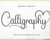 Calligraphy Font Digital Download, Elegant Script Typeface, Handwritten Alphabet Letters, Script Font, Commercial Use