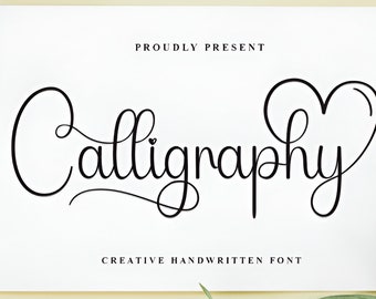 Calligraphy Font Digital Download, Elegant Script Typeface, Handwritten Alphabet Letters, Script Font, Commercial Use