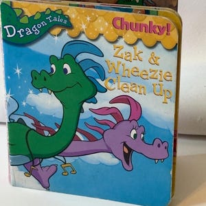 Dragon Tales Zack & Wheezy Clean up Chunky Board Book Vintage