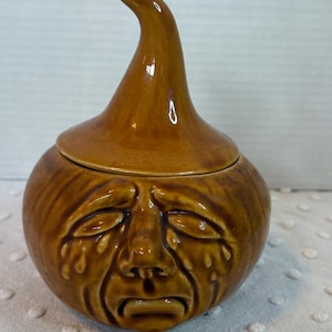 Vintage Pickled Onion 3D Crying Face 2 Piece Container Pot