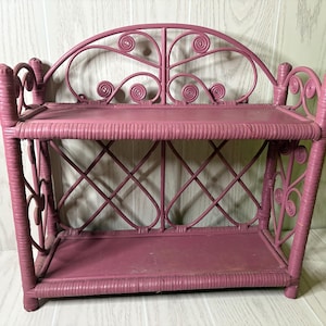 70s Rattan Shelf - Etsy