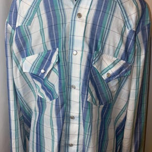 Vintage Western Winchester XLT Long Sleeve Button Down Shirt Plaid Pearl Snaps