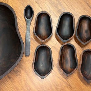 Vintage wooden salad large  bowl set of 10