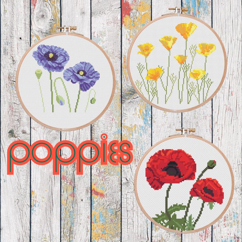 Cottage Garden Flowers Cross Stitch Pattern Bundle: 15 Floral Designs ...