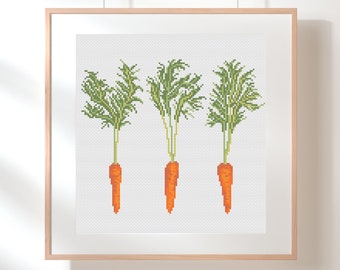 Farmers Market Carrots Cross Stitch Pattern: Vegetable Sampler (PDF Pattern)
