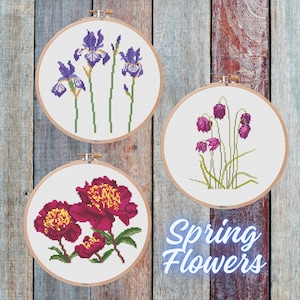 Cottage Garden Flowers Cross Stitch Pattern Bundle: 15 Floral Designs ...