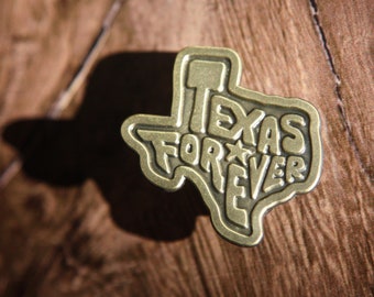 Texas Forever Gold Enamel Pin