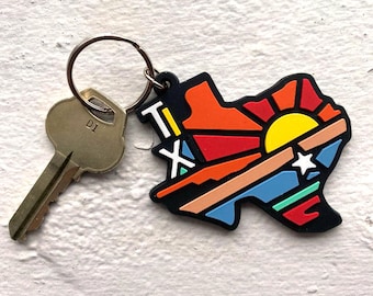 Texas- PVC/Rubber Keychain