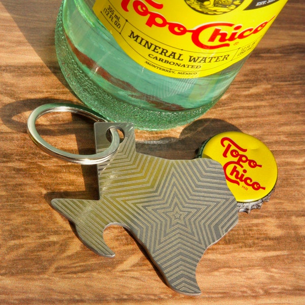 Texas Bottle Opener Keychain Etsy