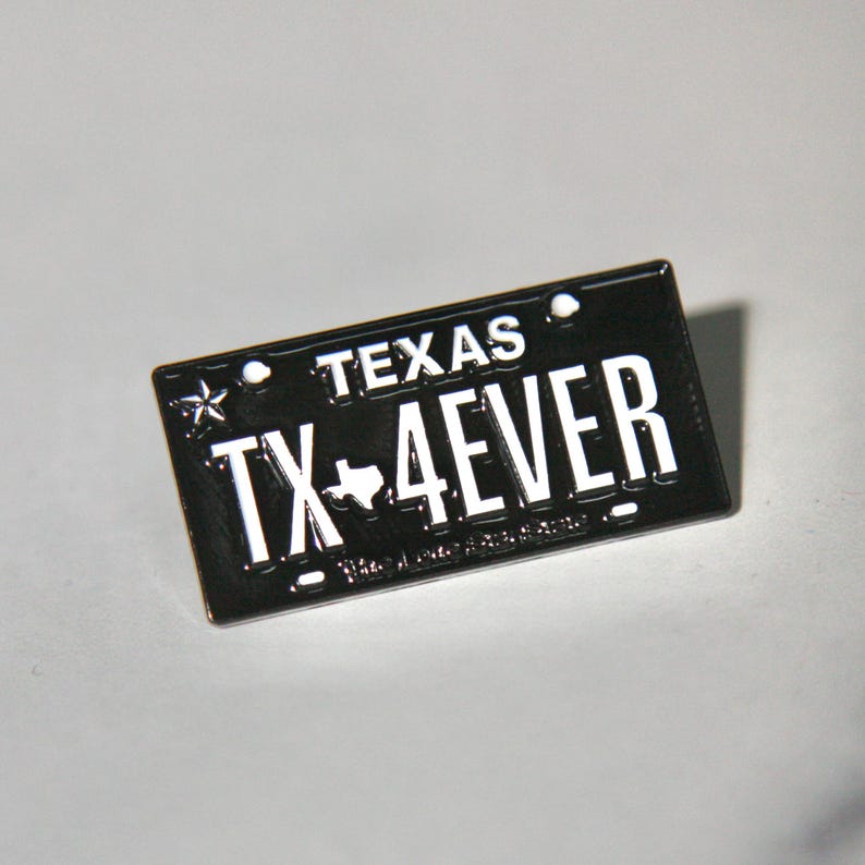 TX4EVER - Enamel Pin- Texas License Plate - Etsy